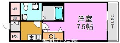 プラディオ徳庵セレニテ(1K/6階)の間取り写真