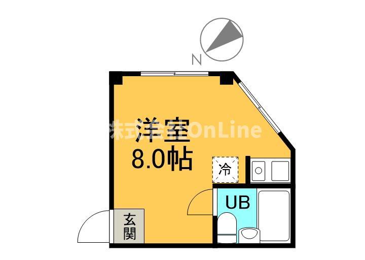 プレアール恩智II(ワンルーム/1階)の間取り写真