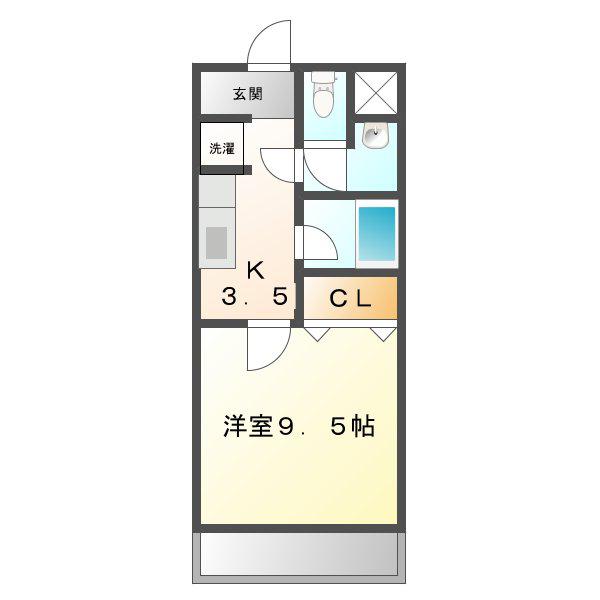 フレンズスズカ(1K/3階)の間取り写真