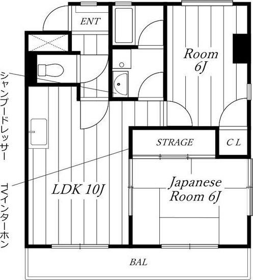 メゾン見晴台(2LDK/4階)の間取り写真
