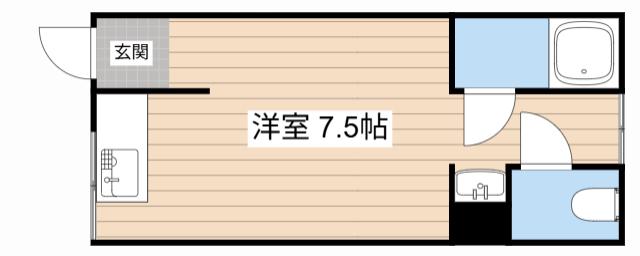CASA湖東(ワンルーム/2階)の間取り写真