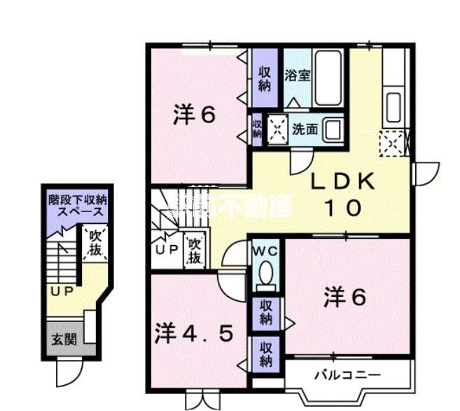 メープルタウンA(3LDK/2階)の間取り写真