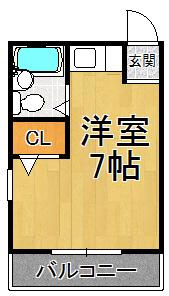 ライトハイツ(ワンルーム/3階)の間取り写真