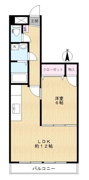 エクシード美園(1LDK/3階)の間取り写真