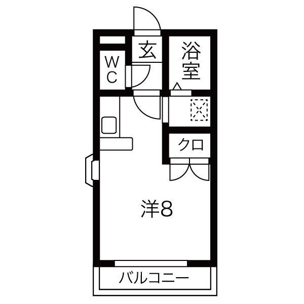 アネックス瑞穂(ワンルーム/2階)の間取り写真