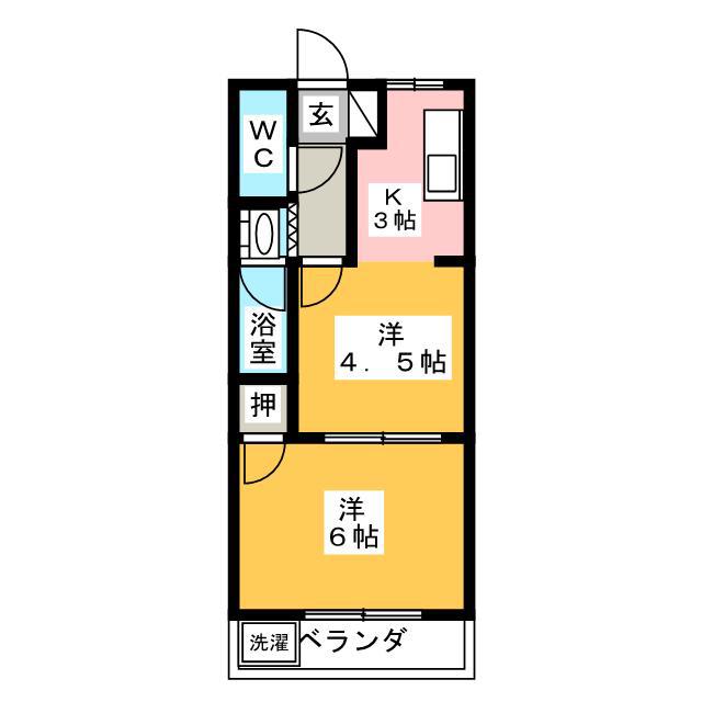 コミュニティタウン89(2K/1階)の間取り写真