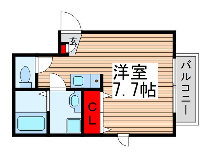 コーポフラーリッシュ(ワンルーム/2階)の間取り写真