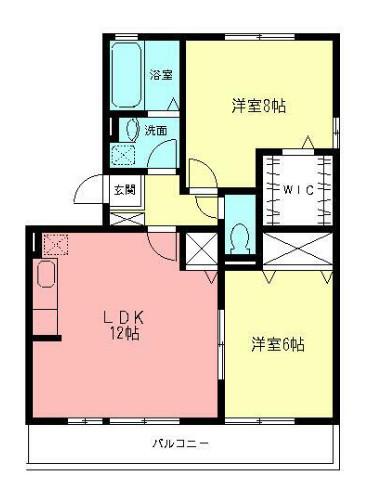 コルティーレII(2LDK/1階)の間取り写真