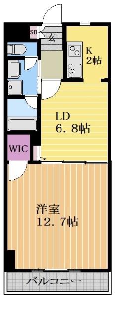 アドミール桜山(1LDK/2階)の間取り写真