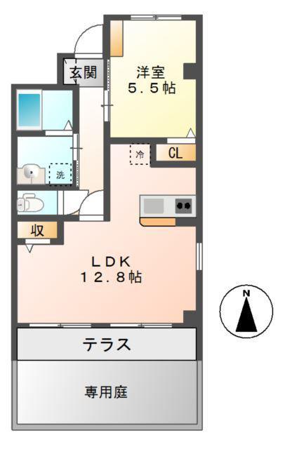 プランドール ステージ(1LDK/1階)の間取り写真