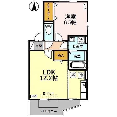 グラン・エルレ(1LDK/1階)の間取り写真