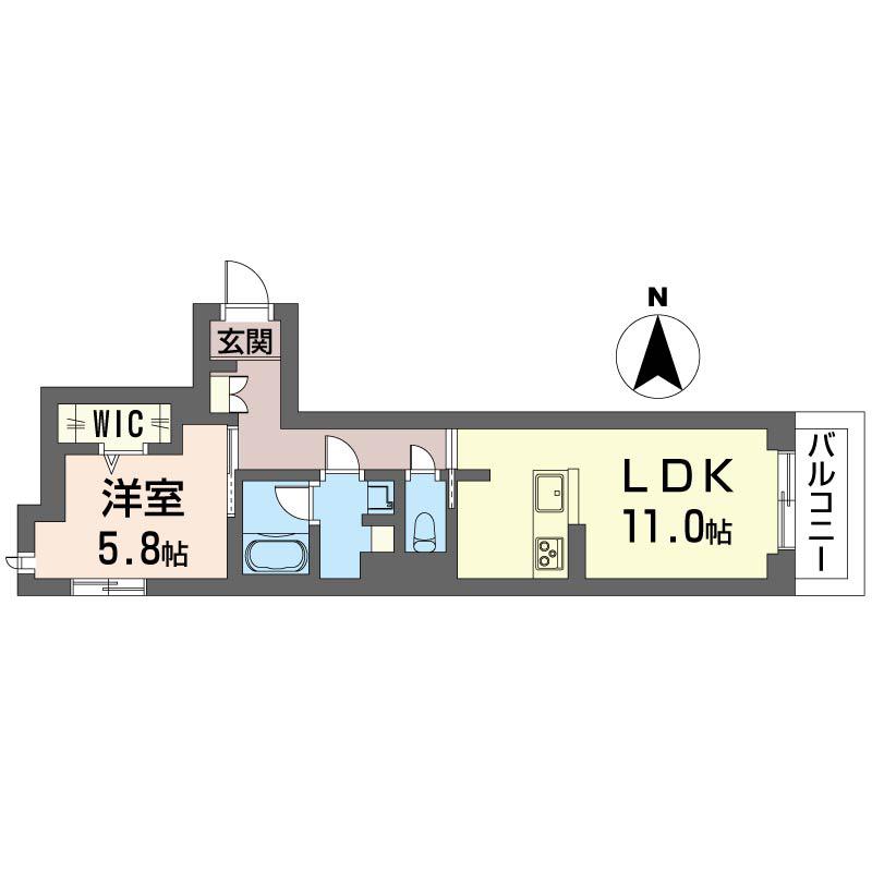 ブランニューディズ(1LDK/1階)の間取り写真
