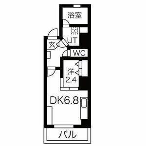 レクシア九条DUO(1DK/8階)の間取り写真
