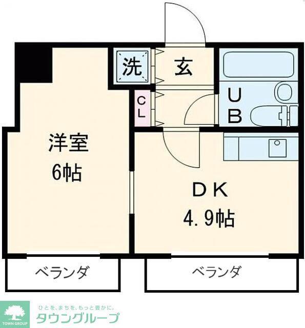 ランドピア西浅草(1DK/7階)の間取り写真