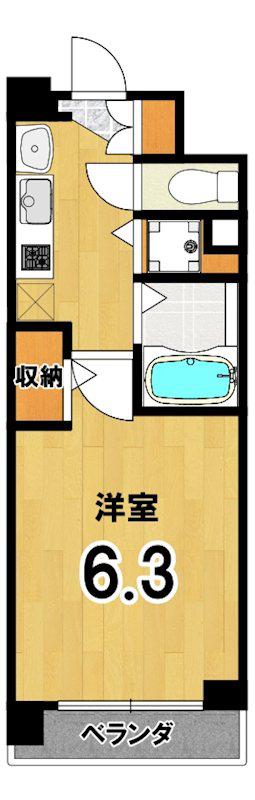 プレサンス京都修学院(1K/3階)の間取り写真
