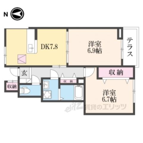 ス レユニール3(2DK/1階)の間取り写真