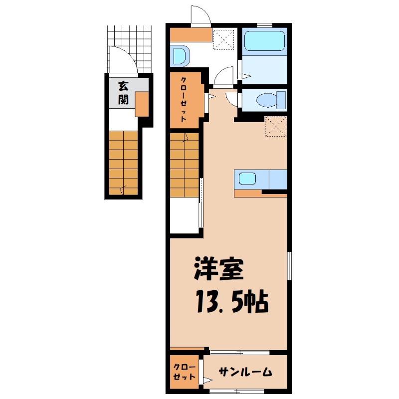 フェリーチェ25(ワンルーム/2階)の間取り写真