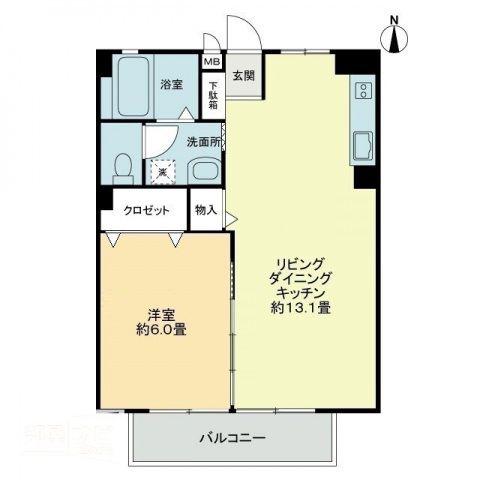 フォブールくさか(1LDK/2階)の間取り写真