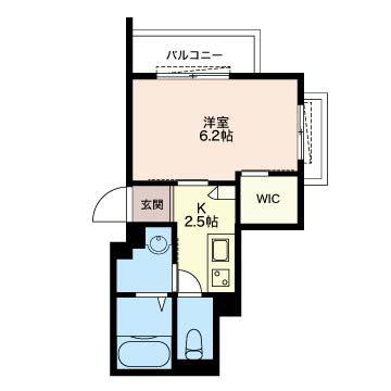 ヴィバレット辻堂(1K/2階)の間取り写真