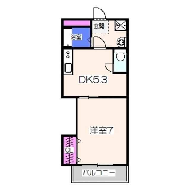 ハピネスI番館(1DK/1階)の間取り写真