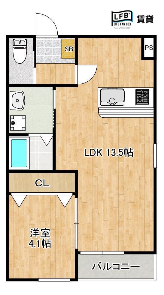 LFB APARTMENT西柳(1LDK/3階)の間取り写真