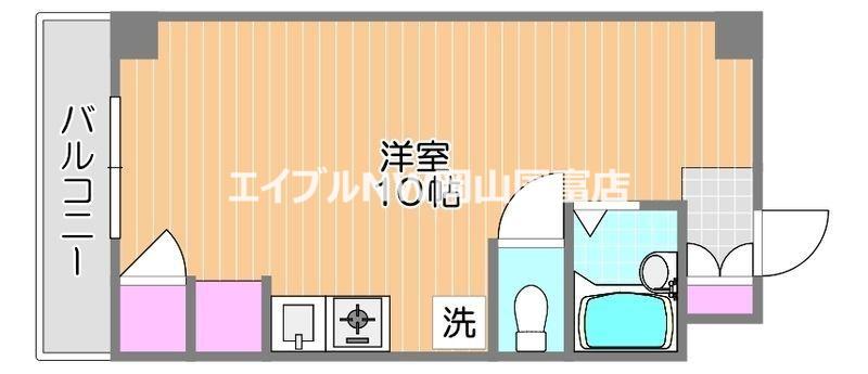 ハナハウス東山(ワンルーム/3階)の間取り写真