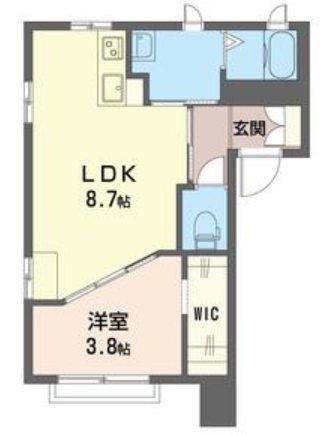 サンライズ(1LDK/1階)の間取り写真