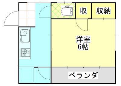 ESTATE大町(1K/2階)の間取り写真