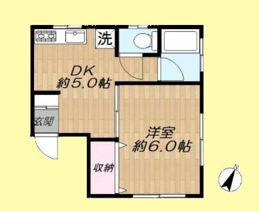 ビレッヂクボタ(1DK/2階)の間取り写真