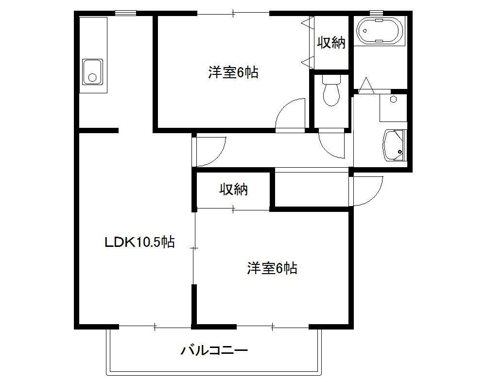 ファミーユサイトウ(2LDK/2階)の間取り写真