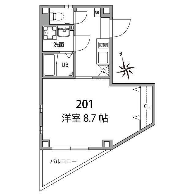 モンシャトー高井戸II(1K/2階)の間取り写真