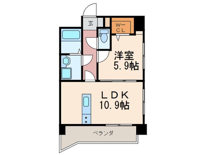 プレステ-ジレジデンス黒崎(1LDK/12階)の間取り写真