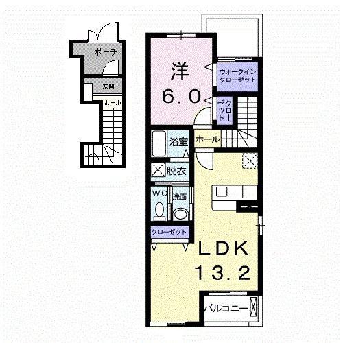 バ-ミィ・ブリーズ(1LDK/2階)の間取り写真