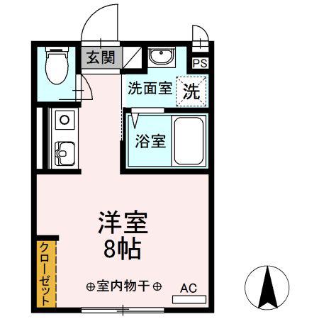 大和D-ROOMSUNEI A(ワンルーム/2階)の間取り写真