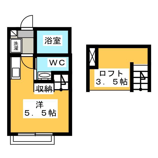 BRICKS(ワンルーム/2階)の間取り写真