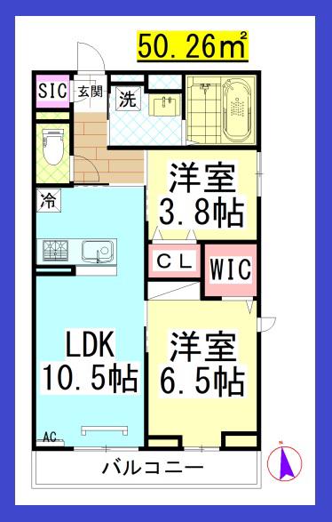 DL グレイス長後(2LDK/2階)の間取り写真