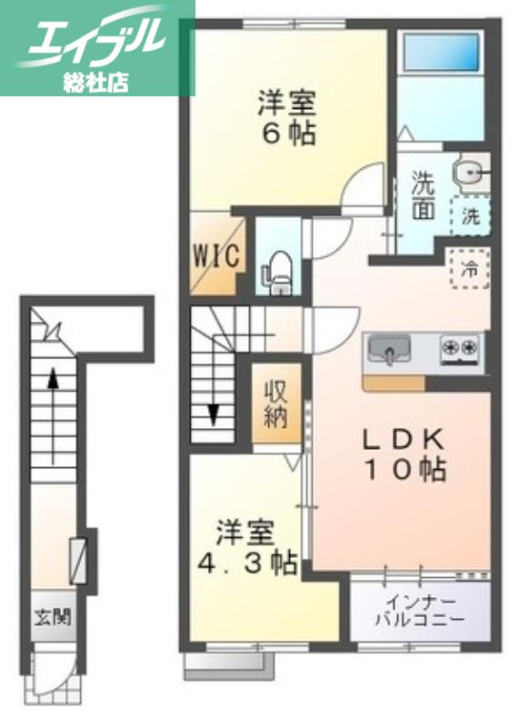 コンフォート セレッソ(2LDK/2階)の間取り写真