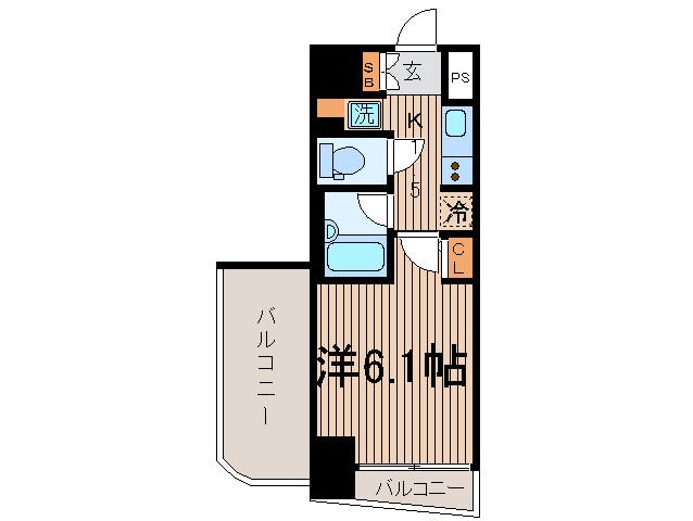 SQUARE渋谷(1K/3階)の間取り写真