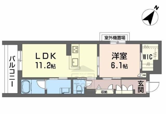 ヘミングウェイ(1LDK/3階)の間取り写真