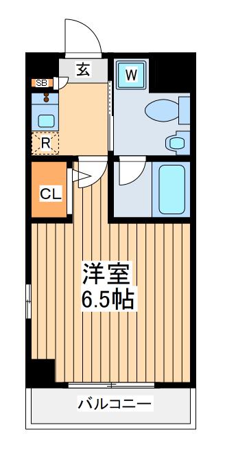 メインステージ川崎Ⅲ(1K/6階)の間取り写真