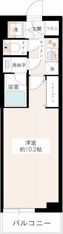 MAXIV北千住(1K/3階)の間取り写真