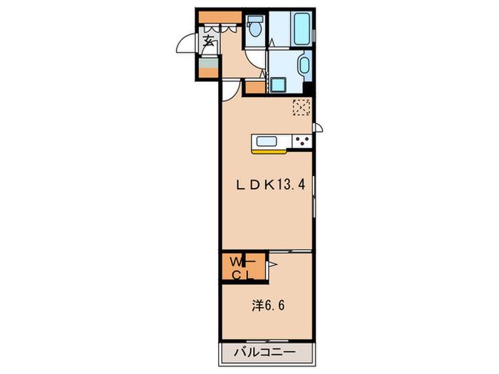 フォンターナ(1LDK/1階)の間取り写真