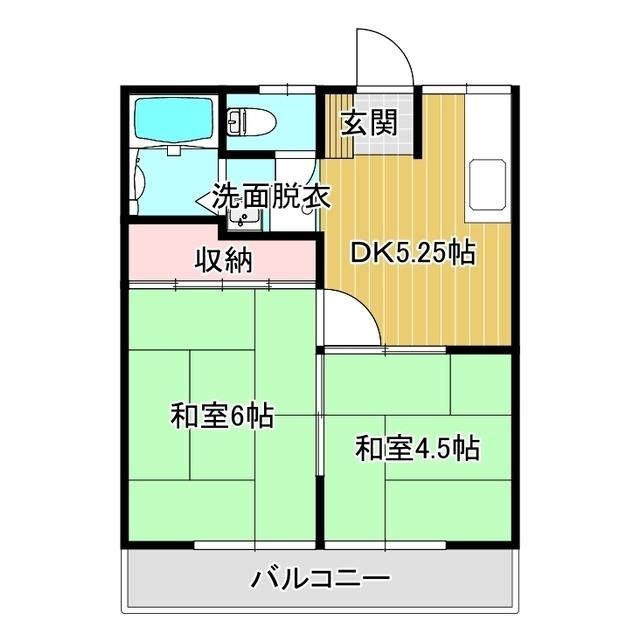 レジデンスイグチ(2DK/2階)の間取り写真