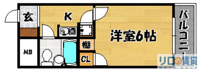 トーカン東淀川キャステール(1K/9階)の間取り写真