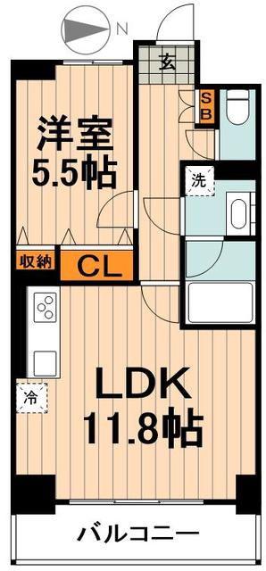GRAN AVAIL 扇(1LDK/7階)の間取り写真