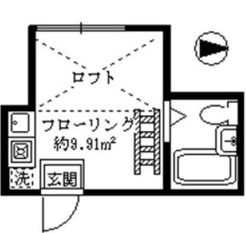 ライフピアエメラルド(ワンルーム/2階)の間取り写真