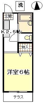 プチハイツ下高井戸(1K/1階)の間取り写真