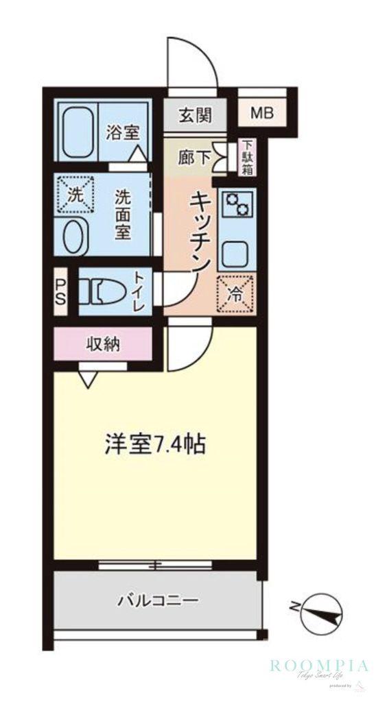 メイクス池上トレフォイル(1K/2階)の間取り写真