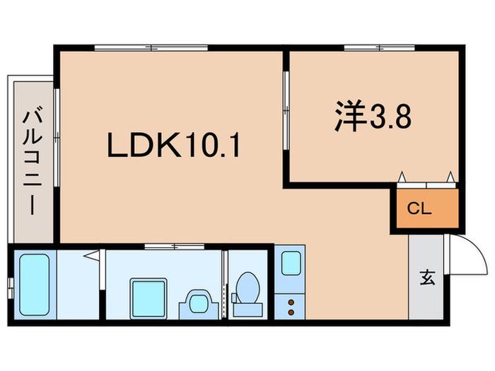 プレミアム西明石II(1LDK/1階)の間取り写真