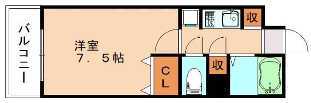 カレッジコート九工大(1K/3階)の間取り写真